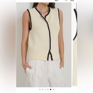Alex Mill Bridget Tipped Vest XL NWT  Classic Knit Sweater Vest